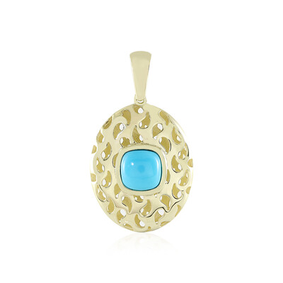 9K Sleeping Beauty Turquoise Gold Pendant (Ornaments by de Melo)