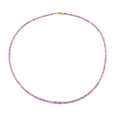 9K Unheated Ceylon Purple Sapphire Gold Necklace