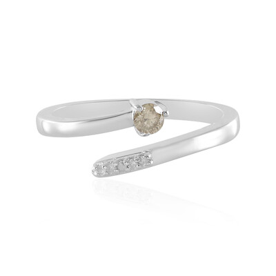 I3 Champagne Diamond Silver Ring