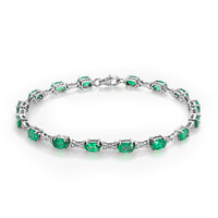 Zambian Emerald Silver Bracelet