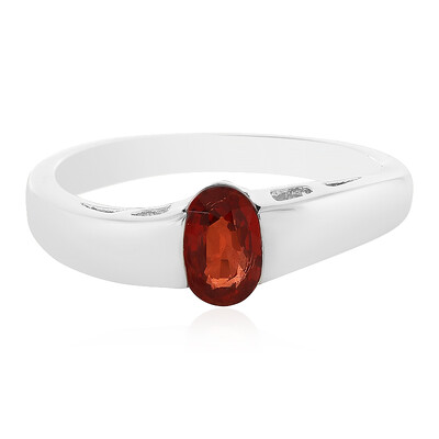 Sunset Ruby Silver Ring