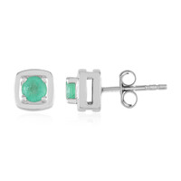 Colombian Emerald Silver Earrings