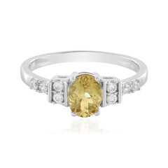 Yellow Beryl Silver Ring