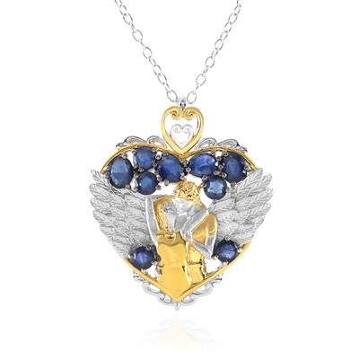 Blue Sapphire Silver Necklace (Gems en Vogue)