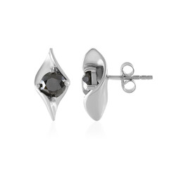 Black Diamond Silver Earrings