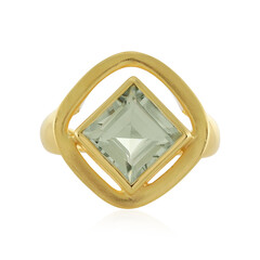 Green Amethyst Silver Ring