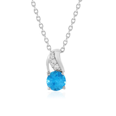 Neon Blue Apatite Silver Necklace