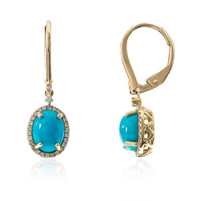 14K Sleeping Beauty Turquoise Gold Earrings (CIRARI)