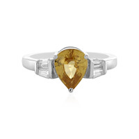 Yellow Zircon Silver Ring