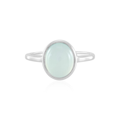 Aqua Chalcedony Silver Ring