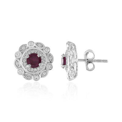 Rhodolite Silver Earrings