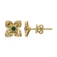 9K VS1 Green Diamond Gold Earrings