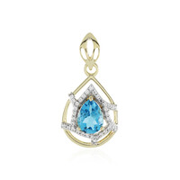 9K Swiss Blue Topaz Gold Pendant (Adela Gold)