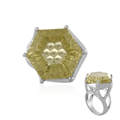 Lemon Quartz Silver Ring