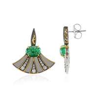 Zambian Emerald Silver Earrings (Gems en Vogue)