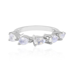 Rainbow Moonstone Silver Ring