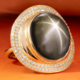 18K Black Star Sapphire Gold Ring (de Melo)