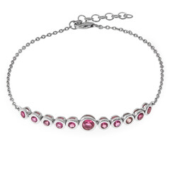 Pink Tourmaline Silver Bracelet