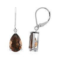 Smoky Quartz Silver Earrings