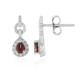 Raspberry Zircon Silver Earrings