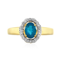 Neon Blue Apatite Silver Ring