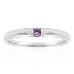 Unheated Ceylon Purple Sapphire Silver Ring