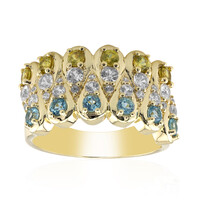 9K Swiss Blue Topaz Gold Ring (Adela Gold)