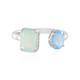 Aqua Chalcedony Silver Ring