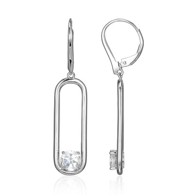 White Topaz Silver Earrings