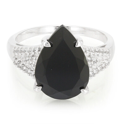 Black Spinel Silver Ring