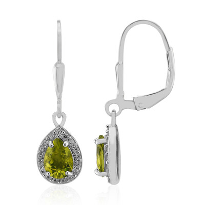 Burmese Peridot Silver Earrings