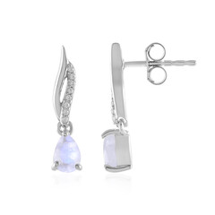 Rainbow Moonstone Silver Earrings