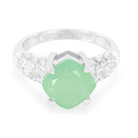 Green Chalcedony Silver Ring