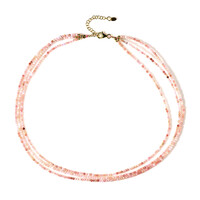 Pink Opal Silver Necklace