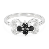 Black Spinel Silver Ring