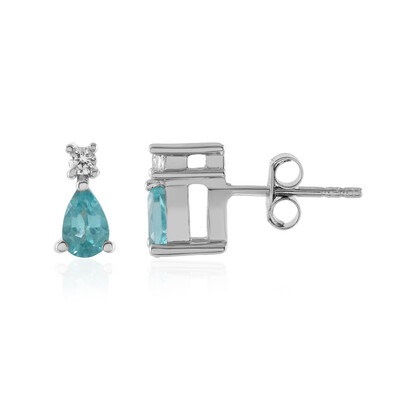 Blue Apatite Silver Earrings