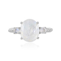 Rainbow Moonstone Silver Ring