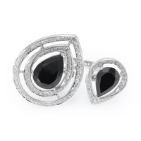 Black Spinel Silver Ring