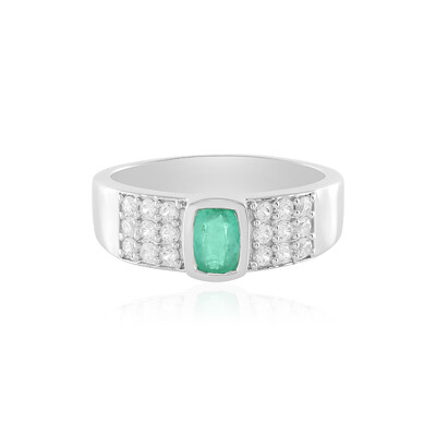 Colombian Emerald Silver Ring