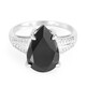 Black Spinel Silver Ring