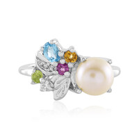 White Freshwater Pearl Silver Ring