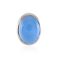 Blue Chalcedony Silver Pendant