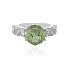 Green Amethyst Silver Ring