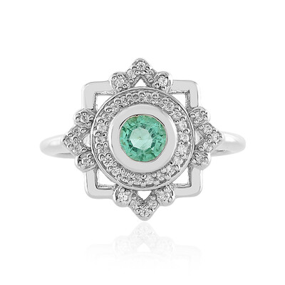 Colombian Emerald Silver Ring