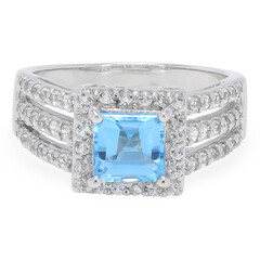 Swiss Blue Topaz Silver Ring