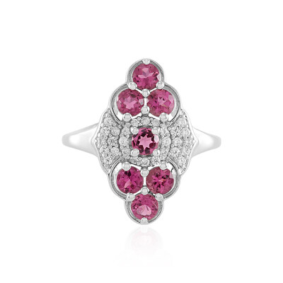 Rubellite Silver Ring