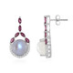 Rainbow Moonstone Silver Earrings