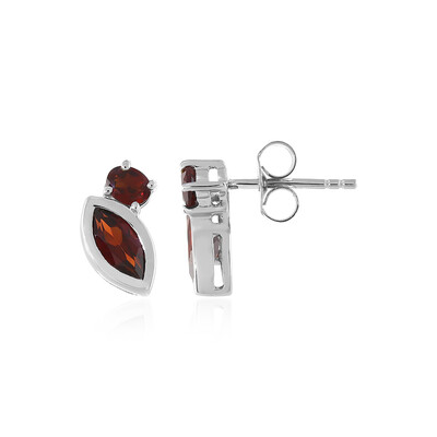 Mozambique Garnet Silver Earrings