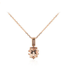 10K AAA Morganite Gold Necklace