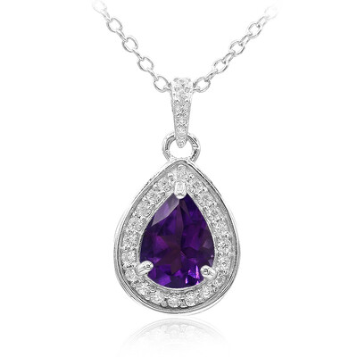 Zambian Amethyst Silver Necklace